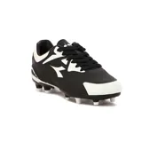 Championes de fútbol Diadora Cancha Md Space Teen, color negro con detalles en blanco.