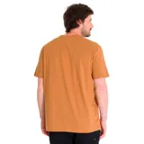 Remera color ocre con logo CAT estampado en negro en el pecho.