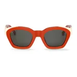 Lentes de sol Mr Boho modelo Barrosa, con montura gruesa de acetato color terracota y lentes grises.