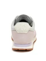 Championes Caterpillar modelo Ventura, de diseño casual y versátil. Presenta una combinación de tonos lila y gris, con capellada en cuero y textil, cierre mediante cordones, entresuela de EVA para amortiguación y suela de goma con tracción.