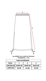 Falda larga color gris plomo de poliéster con spandex, cintura elastizada y frunces laterales regulables.