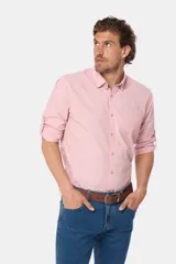 Camisa celeste a cuadros, de manga larga, modelo slim con bolsillo, confeccionada 100% en algodón.