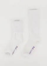 Medias negras de media caña con felpa interior, tejido grueso y puño doble que no aprieta.