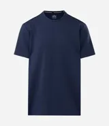 Remera deportiva de manga corta y cuello redondo, confeccionada en tejido tech fleece con tecnología dry que facilita la transpiración y el secado rápido. Presenta un corte comfort holgado y diseño liso sin estampas.
