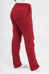 Pantalon de jogging recto color gris oscuro con felpa interior, cintura elastizada con cordón de ajuste y bolsillos laterales.