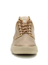 Sneakers Caterpillar modelo Hex Lite Leather, color marrón, con cordones, suela de EVA y detalles de la marca en el lateral.