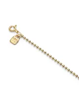 Cadena dorada con eslabones de bolitas, bañada en oro de 18k.