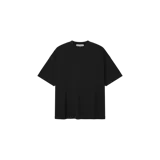 Remera de manga corta Fear of God Essentials Pique Signature 90s, de color negro, corte holgado y diseño minimalista con cuello redondo.