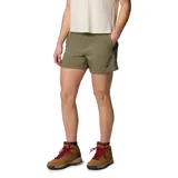 Short de senderismo color verde oliva, con diseño funcional que incluye bolsillos laterales, bolsillo trasero y puños enrollables con botones a presión. Confeccionado con tecnologías de protección solar y absorción de humedad.