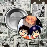 Pin metálico con ilustración de personajes del anime Ao no Exorcist.