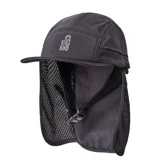 Gorra Rip Curl modelo Sseries Surf de color negro, con visera flotante y protector de nuca incorporado, diseñada para actividades acuáticas y días de sol.