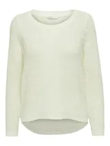Sweater de punto con cuello redondo y manga larga, de corte regular y textura suave.