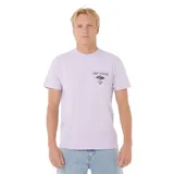 Remera de manga corta color lila con logo de Rip Curl estampado en el pecho.