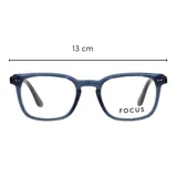 Lentes de receta Focus Premium modelo 4185, con armazón de acetato en color azul traslúcido y diseño de marco cuadrado.