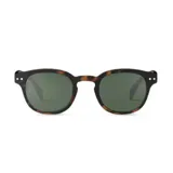 Lentes de sol Izipizi modelo Sun C con armazón de diseño redondeado en estampado carey y cristales oscuros.