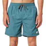 Short de baño Katin Poolside color verde agua, con cintura elástica y cordón ajustable.