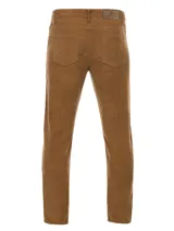 Pantalón largo de pana azul marino, corte recto y cinco bolsillos.