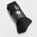 Medias negras de caña alta Volcom, modelo Abg Full Stone Sock, con el logo de la marca bordado en blanco.