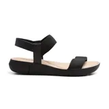 Sandalias bajas Korium Confort color salmón, con dos tiras horizontales de elástico y suela blanca.