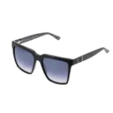 Lentes de sol Teresa Calandra modelo Kate con armazón cuadrado de acetato negro y patillas con diseño moteado. Presentan cristales degradados en tono gris y detalle metálico con logo en la unión de la patilla.