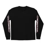 Remera negra de manga larga con cuello redondo y logo de Independent estampado en las mangas.