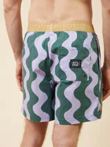 Short de baño estampado con cintura en contraste.