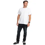 Pantalón de jean Volcom Modernfit, color azul oscuro con efecto desgastado, corte recto y cierre de botón y cremallera.