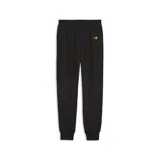 Pantalón de jogging negro de corte estándar, con cintura elástica y puños acanalados en los tobillos. Presenta el logo de Puma y el emblema de McLaren Racing bordados en la parte superior del muslo derecho.