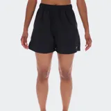 Short deportivo negro con cintura elástica y logo de la marca en la pierna.