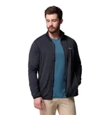 Campera de polar con cierre frontal completo, cuello alto y diseño de textura de rejilla. Cuenta con un bolsillo vertical en el pecho con cierre y bolsillos laterales. Incluye tecnología Omni-Wick para control de humedad.