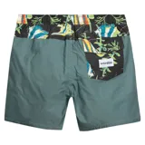 Boardshort Critical Slide modelo Tropical Plain Jane de 16", color verde con cintura elástica estampada y cordón ajustable en color crudo.