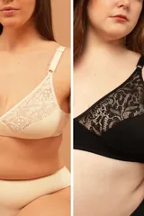 Kit de dos soutiens de algodón sin aro, modelo Luna.