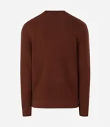 Suéter masculino de cuello redondo y manga larga, confeccionado en malla texturizada con diseño de cuadros grid. Presenta un corte clásico y versátil, ideal para diversas ocasiones.