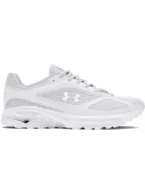 Championes Under Armour Hovr Apparition de color blanco, con diseño retro de running, parte superior transpirable de malla con refuerzos de cuero sintético, amortiguación UA HOVR y suela texturizada.