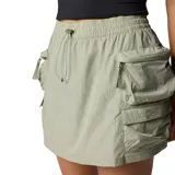 Falda-pantalón Columbia de estilo cargo, color verde oliva, con cintura elástica ajustable mediante cordón. Presenta bolsillos laterales tipo cargo con cierre y diseño funcional con short incorporado.