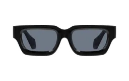 Lentes de sol unisex Huesca modelo Riley, con montura cuadrada de acetato color negro y lentes grises.