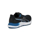 Championes de running Asics modelo Gel-Excite 8, color negro y azul con entresuela blanca y amortiguación AmpliFoam.