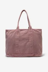 Bolso tipo tote bag Ecoalf modelo Palms Medium, confeccionado en 100% algodón reciclado con acabado garment dyed de color rosado. Cuenta con doble asa de hombro, bolsillo frontal abierto con el logo de la marca bordado y diseño amplio y funcional.