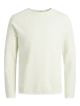 Sweater de manga larga con cuello redondo, confeccionado en tejido de punto con textura estructurada.