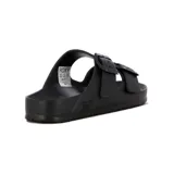Sandalias Roxy modelo Malibu, color negro, con dos tiras ajustables con hebillas y logo de la marca en el lateral.