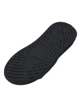 Sandalias tipo ojota Under Armour modelo Ignite Select, color negro con logo blanco en la tira. Presentan una correa fija acolchada para mayor comodidad, plantilla de EVA para amortiguación y suela resistente con tracción.