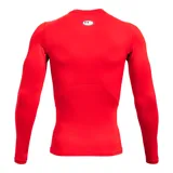 Remera térmica deportiva Under Armour modelo HeatGear Armour Comp LS, de color rojo, manga larga y corte ajustado con diseño ergonómico. Cuenta con el logo de la marca estampado en el pecho.