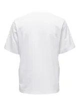 Remera básica de algodón Only con cuello redondo y manga corta, de corte regular.