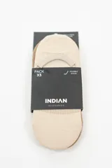 Pack de tres pares de medias invisibles de corte bajo, en colores lila, celeste y blanco.