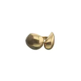 Anillo de aleación de metales bañado en oro 18k con diseño abierto y dos apliques orgánicos en forma de gota en los extremos.