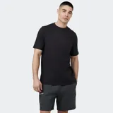 Remera de manga corta color verde claro, con cuello redondo y un pequeño logo bordado en el pecho.