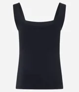 Blusa básica sin mangas marca Cortelle, confeccionada en poliamida, con escote cuadrado y tirantes medianos.