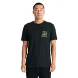 Remera Roark de manga corta y cuello redondo en color negro, con un pequeño estampado gráfico de cactus y flores en el pecho.