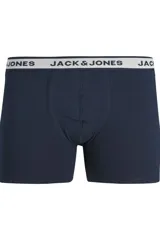 Pack de tres boxers ajustados de color gris claro, con cintura elástica en azul marino y logo de la marca en blanco. Fabricados en jersey ligero y elástico.