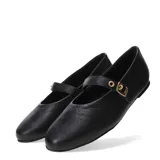 Balerinas Bottero con estampado animal print de leopardo, tira sobre el empeine con hebilla dorada y punta redondeada.